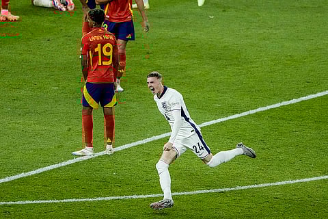 England's Cole Palmer celebrates after scoring a goal